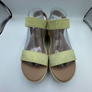 Sorel‎ Cameron Espadrille Sandals Women's 9.5 Neon Green Yellow NL 4014-757 READ